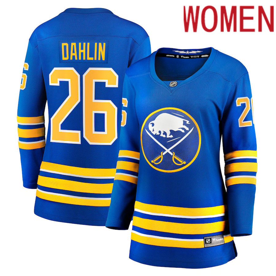 Women Buffalo Sabres #26 Rasmus Dahlin Fanatics Branded Royal Home Breakaway NHL Jersey